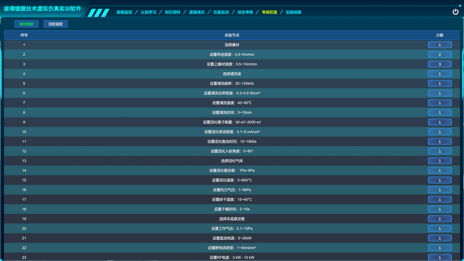 玻璃镀膜技术虚拟仿真实训软件